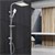 System prysznicowy ze stali nierdzewnej, owalny drazek prysznicowy, katowa glowica deszczowa i glówka prysznicowa z dyszami anti-calc wraz z materialem montazowym