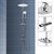 Edelstahl Duschsystem Ovales Design Weiß mit Anti-Kalk Düsen