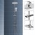 Stainless steel shower system, rain shower head and hand shower with anti-calc jets