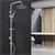 System prysznicowy ze stali nierdzewnej, okragly drazek prysznicowy, okragla glowica deszczowa i glówka prysznicowa z dyszami anti-calc wraz z materialem montazowym