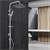 Sistema de duche em aço inoxidável, cinzento, chuveiro de chuva e chuveiro manual com jactos anti-calcário