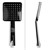Rain shower set square black / silver stainless steel with anti-calc jets
