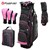 Golftasche Damen Schwarz/Hellrosa wasserdicht mit 14 Fächern aus Polyester Fastfold
