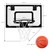 Juego de canasta de baloncesto con 3 pelotas 45,5x30,5 cm nylon negro y plástico