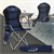 Foldable camping chair up to 150 kg blue with cup holder incl. carry bag Hauki