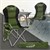 Hopfällbar campingstol upp till 150 kg Khaki med mugghållare inkl. bärväska Hauki