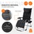 Chaise longue pliable jusqu'à 120 kg noir avec coussin d'assise et coussin de nuque Hauki