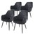 Dining chair set of 4 with backrest and armrests dark gray Kitchen chair with microfiber velvet cover