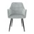 Spisebordsstol sæt af 2 med grå fløjlsryg og armlæn med grå fløjl