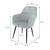 Spisebordsstol sæt af 2 med grå fløjlsryg og armlæn med grå fløjl