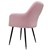 Spisebordsstol sæt af 4 med ryg og armlæn grå/rosa i fløjl