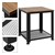 Sivupöytä neliö 40x40x46 cm luonto/musta lastulevy ja rauta