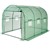 Kasvihuone 300x200x200 cm PE-verkkokalvolla, 135 g/m2, teräsrunko, vetoketju ja 6 ikkunaa, läpinäkyvä/vihreä.