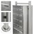 Mailbox system with stand 6 compartments silver, 50x150x27 cm, stainless steel
