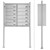 Briefkastenanlage mit Standfuß 12 Fach, silber, 89x150x27 cm, aus Edelstahl