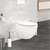 Rimless wall-hung WC short 49 cm white matt ceramic