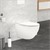 Væghængt toilet keramisk toilet hvid mat 52 cm langt uden kant med soft-close Luxebath