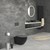 Wc sospeso in ceramica nero opaco lungo 52 cm senza bordo con chiusura ammortizzata LuxeBath