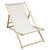 Folding wooden deck chair 3 reclining positions up to 120 kg Beige