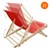 10er Set Liegestuhl klappbar Rot Holz verstellbare Rückenlehne bis 120 kg Sonnenliege Gartenliege Strandliege