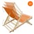 Sæt med 10 sammenklappelige liggestole i orange træ med justerbart ryglæn op til 120 kg solseng havestol strandseng