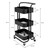 Keittiövaunu, jossa 3 tasoa ja kahva 43x355x84 cm Musta teräs