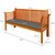 Garden bench 3 seater 159x49.5x90.5 cm brown pine with dark grey cushions