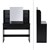 Moderne kaptafel, zwart, 180x40x140 cm