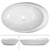 Håndvask oval form 585x375x145 mm Hvid keramik - inkl. afløbssæt uden overløb