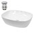 Lavabo di forma ovale 505x385x135 mm in ceramica bianca - incl. set di scarico senza troppopieno