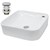 Lavabo incl. set di scarico silver senza troppopieno 43,5x43,5x12,5 cm in ceramica bianca