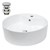 lavabo forme ronde 460x460x155 mm, blanc, céramique - incl. set d'écoulement avec trop-plein