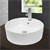 lavabo forme ronde 460x460x155 mm, blanc, céramique - incl. set d'écoulement avec trop-plein