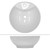 Lavabo forme ronde 420x420x170 mm, blanc, céramique - incl. set d'évacuation incl. trop-plein