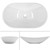 Lavabo 630x420x120 mm en céramique blanche avec kit de vidange sans trop-plein