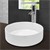 Håndvask rund form 355x355x120 mm, hvid, keramik - inkl. afløbssæt uden overløb