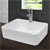 Håndvask i kvadratisk form 480x380x140 mm hvid keramik - inkl. afløbssæt uden overløb