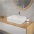 Lavabo incl. set di scarico in argento senza troppopieno 48x38x14 cm in ceramica bianca