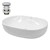 Håndvask oval form 600x420x145 mm hvid keramik - inkl. afløbssæt uden overløb