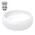 Lavabo di forma rotonda Ø 400x350 mm, bianco, ceramica - set di scarico incluso per senza troppopieno