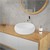 Lavabo di forma rotonda Ø 400x350 mm, bianco, ceramica - set di scarico incluso per senza troppopieno