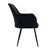 Set of 2 dining chair, black, with back and armrests