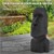 Figurilla Cabeza Isla de Pascua 37x26x78 cm Resina de piedra colada antracita