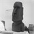 Figúrka hlavy Velkonocného ostrova 37x26x78 cm antracitová liata kamenná živica