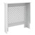 Radiator cover with honeycomb pattern 78x19x82 cm White lacquered MDF
