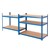 Workshop shelf blue, 200x100x50 cm, made of powder coated metal and MDF wood, up to 350 kg