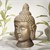 Buddha head statue 42x38x74,5cm in polyresin bronze look for Yoga