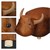 Tierhocker Stier, braun, 62x35x35 cm, aus Kunstleder mit Massivholzbeine