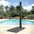 Solar shower 35L, black, with foot shower and rain shower head, made of PVC and chrome-plated ABS