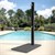 Solar shower 35L, black, with round swivel rain shower head, made of PVC and ABS chromed